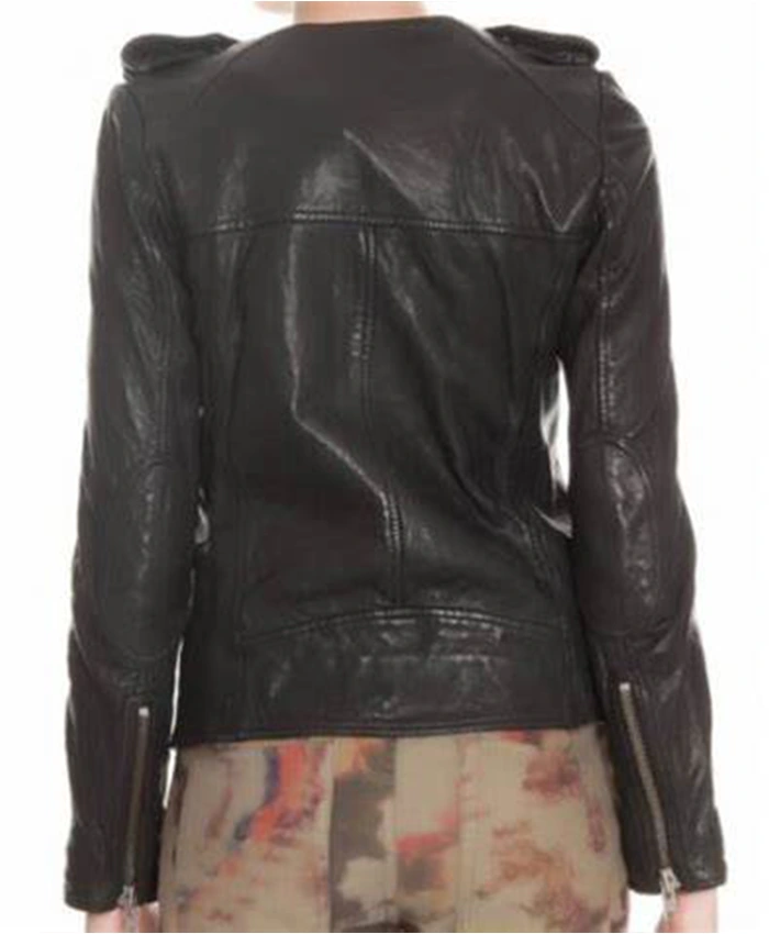 Lula Collarless Now You See Me 2 Genuine Leather Jacket back look