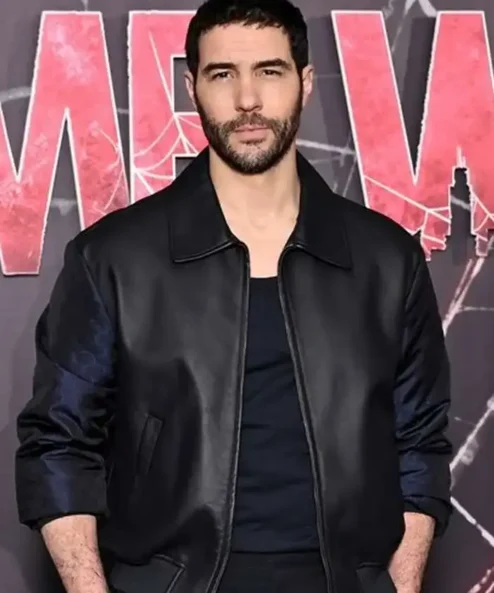 Madame Web Tahar Rahim Black Leather Jacket