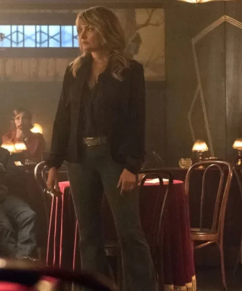 Madchen Amick Riverdale Black Wool Jacket side look