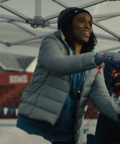 Mare of Easttown Beth Hanlon Grey Quilted Puffer Jacket