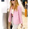 Margot Robbie Barbie 2023 Pink Checkered Blazer side look