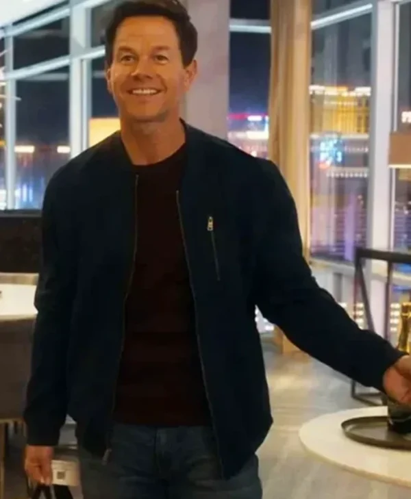 Mark Wahlberg The Family Plan Black Bomber Jacket