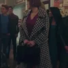 Mary Andrews Riverdale Black and White Wool Trench Coat side look