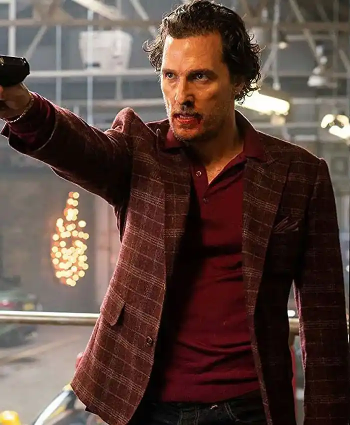 Matthew McConaughey The Gentlemen Brown Checkered Blazer