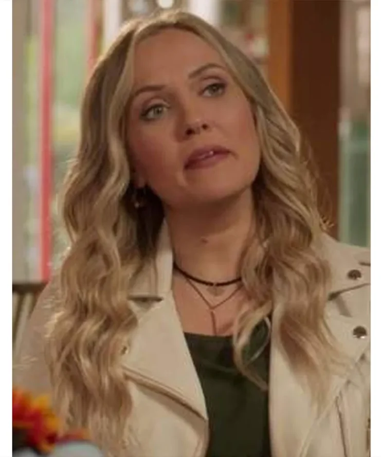 Megan OBrien Chesapeake Shores Off White Leather Jacket