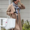 Meghan Markle Removable Scarf Wool Coat For Women