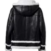 Men B3 Bomber Cargo Winter Special Real Fur Leather Black Jacket