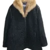 Men Real Persian Lamb Fur Coat With Sheep Fur Collar