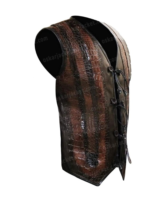 Brown Crocodile Leather Vest For Men and Women