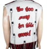 Men and Women Wrestler Shawn Michaels White Leather Vest For Unisex