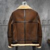 Men sShearlingLeatherJacketDarkBrownB3JacketOriginalFlyingJacketMen