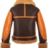 Mens B3 Avaitor Pilot Flight Bomber Real Sheepskin Shearling Fur Brown Warm Winter Jacket