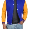 Mens Baseball Blue and Yellow Letterman Varsity Jacket