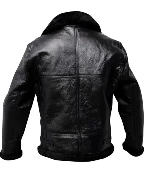 Mens-Battle-B3-Bomber-Shearling-Fur-Black-Leather-Jacket-For-Sale