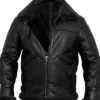 Mens-Battle-B3-Bomber-Shearling-Fur-Black-Leather-Jacket-Sale