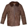 Men’s Brown Broadtail Persian Lamb Fur Bomber Jacket