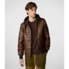 Men’s Brown Hooded Puffer Jacket