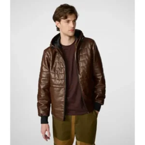 Men’s Brown Hooded Puffer Jacket