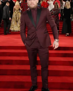 Mens Conor McGregor Burgundy Suit