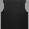 Mens Multi Pockets Outdoors Black Cotton Vest back look