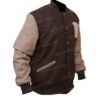 Men’s Payday 2 Hotline Miami “B” Logo Video Game Bomber Varsity Brown Jacket