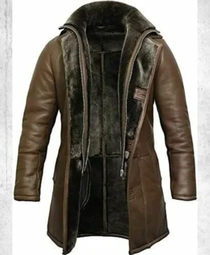 Mens RAF B3 Bomber Duffle Shearling Fur Coat