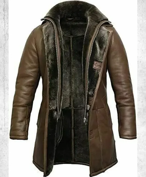 Mens RAF B3 Bomber Duffle Shearling Fur Coat