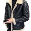 Mens Sheepskin Black Leather Jacket