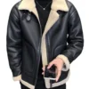 Mens Sheepskin Black Leather Jacket For Sale
