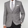 Mens Single Breasted Two Buttons Grey Plain Blazer Jacket