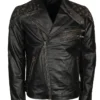 Men’s Skull Embossed Crossbones Motorcycle Jacket