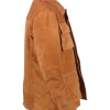Mens Slim Fit Brown Suede Leather Jacket Right