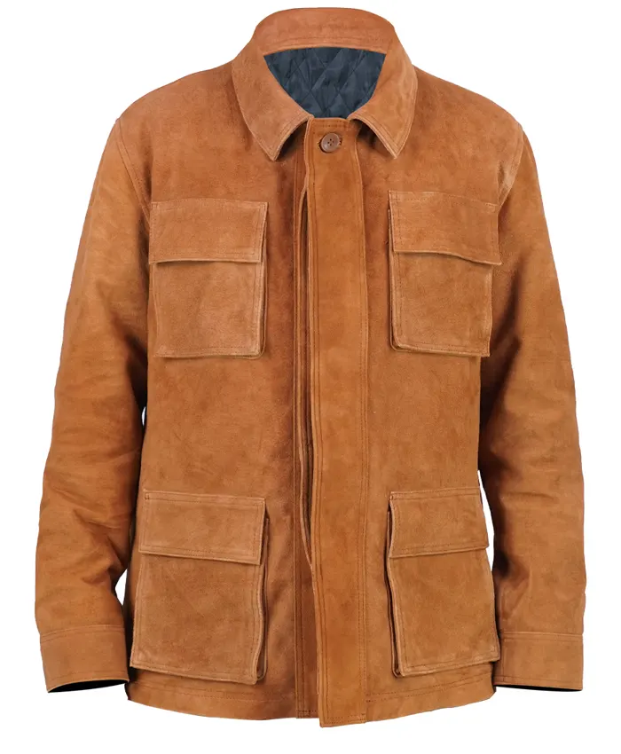 Mens Slim Fit Brown Suede Leather Jacket