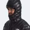 Men’s Summit Series Breithorn Black Hooded Jacket Close up