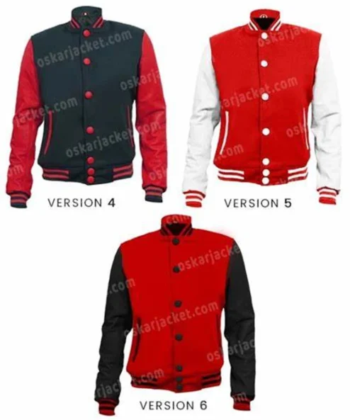 Mens University Bomber Letterman Varsity Wool Jacket Ver 4