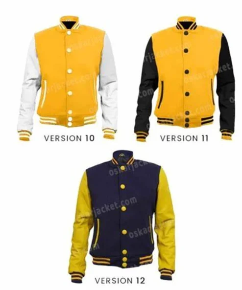 Mens University Bomber Letterman Varsity Wool Jacket ver 10
