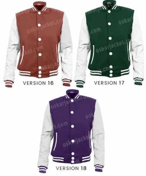 Mens University Bomber Letterman Varsity Wool Jacket ver 16