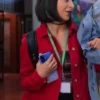 Micaela-Tucker-Miseducation-Natalie-Red-Denim-Jacket