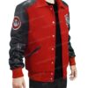 Buy now Michael Jackson Red Varsity Jacket With Leather Sleeves