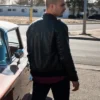 Michael Mando Better Call Saul Black Cafe Racer Leather Jacket back look