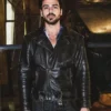 Michele Morrone Black Biker Leather Jacket
