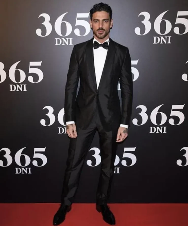 Michele Morrone Black Tuxedo Suit