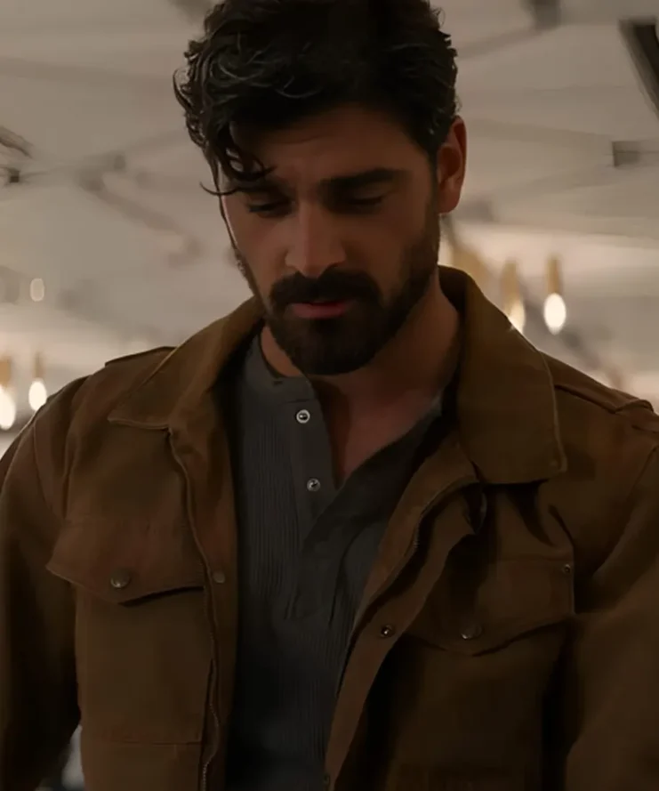 Michele Morrone Suede Leather Coat