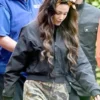 Michelle Keegan Black Satin Bomber Jacket