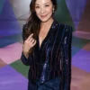 Michelle Yeoh Paris Fashion Week Navy Blazer