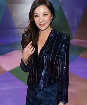 Michelle Yeoh Paris Fashion Week Navy Blazer