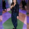 Michelle Yeoh Paris Fashion Week Navy Blazer Full