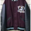 Mighty Ducks Letterman Bomber Leather Jacket