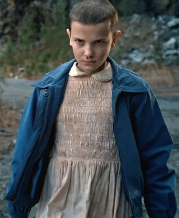 Millie Bobby Stranger Things Blue Cotton Jacket