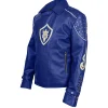 Descendants 2 Mitchell Hope studded blue biker leather jacket